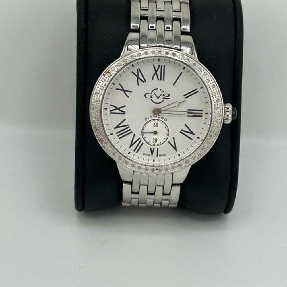 Gv2 Gevril Astor Stainless Steel & Diamond Bracelet Watch Running #04